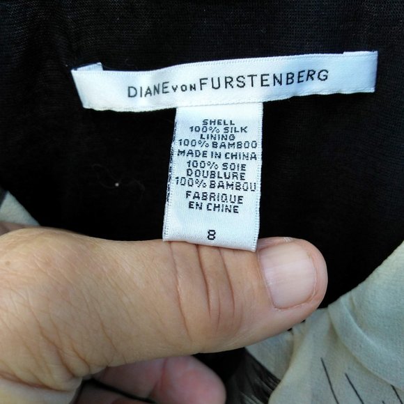 DIANE VON FURSTENBERG ANANAS  Abstract Silk Blouse 8 - Picture 3 of 5